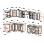 Кухонный гарнитур Интерлиния Мила Шато 1.7x3.6 левая