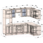 Кухонный гарнитур Интерлиния Мила Шато 1.88x2.6 ВТ правая