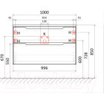 Тумба под умывальник Raval Wector 100 / Wct.01.100/P/A/MD