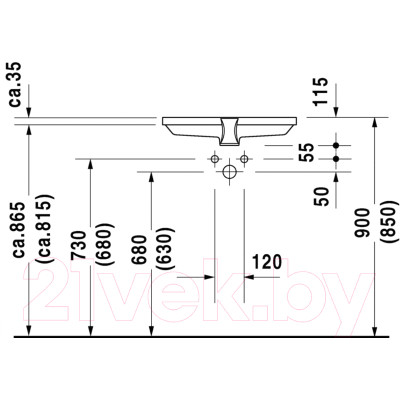 Умывальник Duravit 2nd Floor 55.5