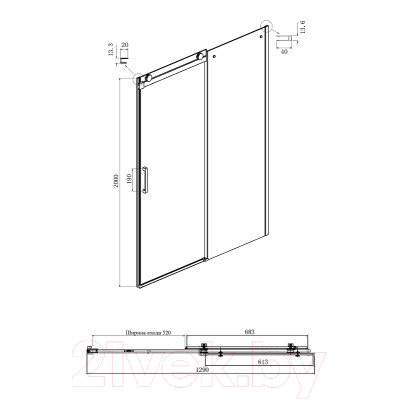 Душевая дверь Ambassador Benefit 130x200 / 19021102HX