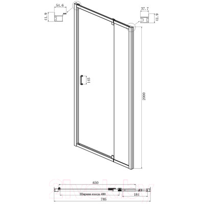 Душевая дверь Ambassador Elysium 80x200 / 111021102KX