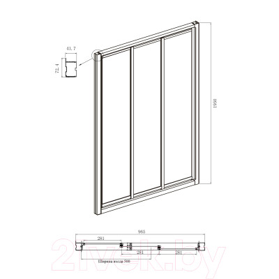 Душевая дверь Ambassador Forsa 100x195 / 17021101NX