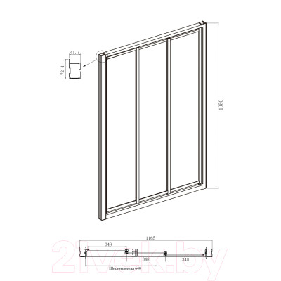 Душевая дверь Ambassador Forsa 120x195 / 17021103NX