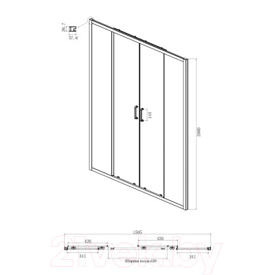 Душевая дверь Ambassador Forsa 160x200 / 17021111AX