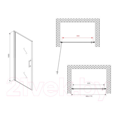 Душевая дверь Abber Sonnenstrand AG04070