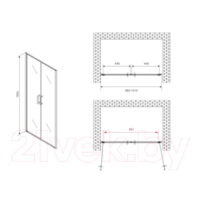 Душевая дверь Abber Sonnenstrand AG04100C