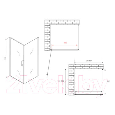 Душевой уголок Abber Sonnenstrand AG04060-S75