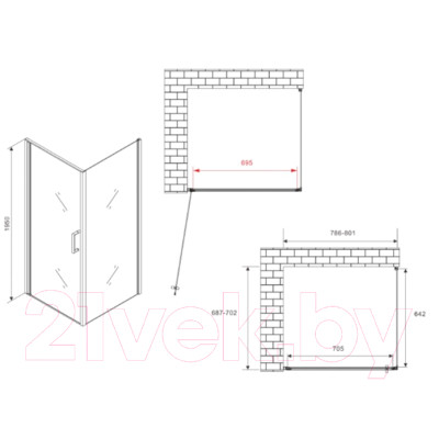 Душевой уголок Abber Sonnenstrand AG04080B-S70B