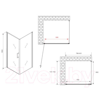 Душевой уголок Abber Sonnenstrand AG04080M-S75M