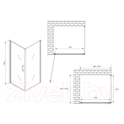 Душевой уголок Abber Sonnenstrand AG04100B-S100B