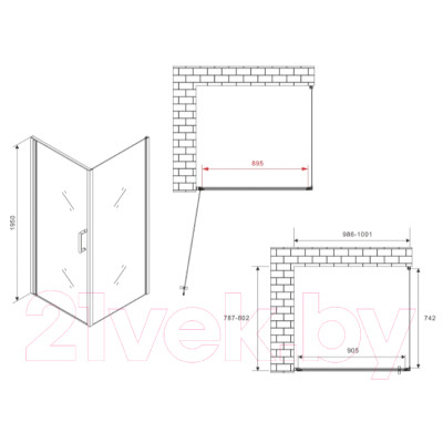 Душевой уголок Abber Sonnenstrand AG04100B-S80B