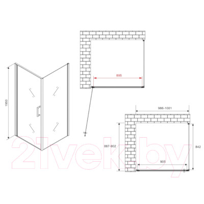 Душевой уголок Abber Sonnenstrand AG04100B-S90B