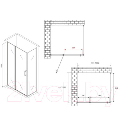 Душевой уголок Abber Sonnenstrand AG04100BS-S100B