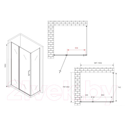 Душевой уголок Abber Sonnenstrand AG04100BS-S80B