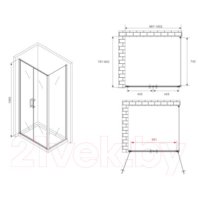 Душевой уголок Abber Sonnenstrand AG04100C-S80