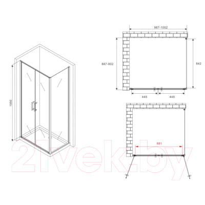 Душевой уголок Abber Sonnenstrand AG04100C-S90