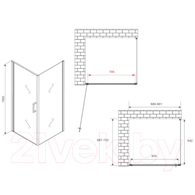 Душевой уголок Abber Sonnenstrand AG04090B-S70B