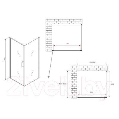 Душевой уголок Abber Sonnenstrand AG04090M-S85M