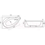 Ванна акриловая Polimat Marea 150x110 / 00295