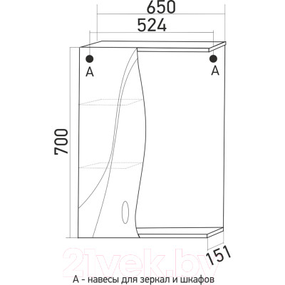 Шкаф для ванной Mixline Лима 65 L 551707