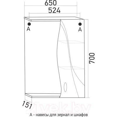 Шкаф для ванной Mixline Лима 65 R 551708