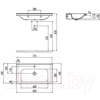 Умывальник Creavit Ideal 80 ID080-00CB00E-0000