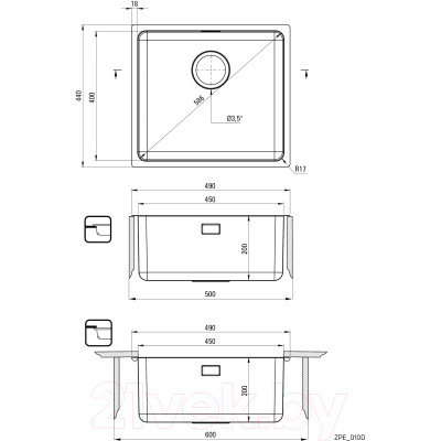 Мойка кухонная Deante Egeria ZPE 010D