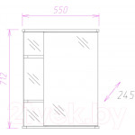 Шкаф с зеркалом для ванной Onika Карина 55.01 R