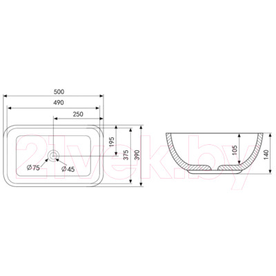 Умывальник Abber Rechteck AC2202