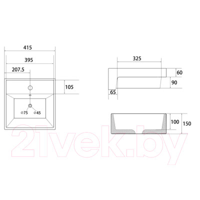 Умывальник Abber Rechteck AC2208