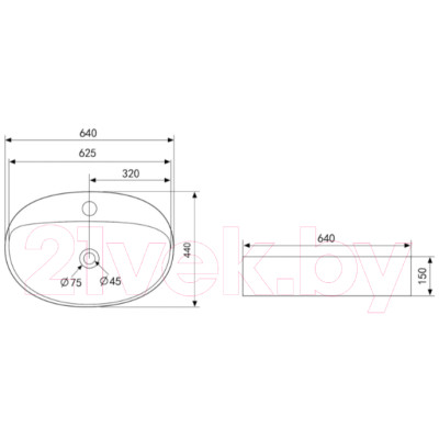 Умывальник Abber Bequem AC2112MW