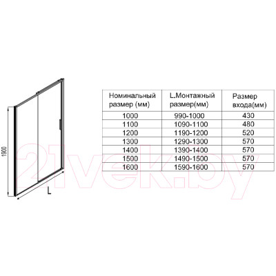 Душевая дверь Aquanet Pleasure Evo 140 / AE65-N140-BT