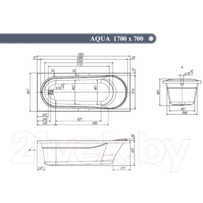 Ванна акриловая Ventospa Aqua 170x70