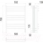 Полотенцесушитель электрический Terminus Прато П9 500x700