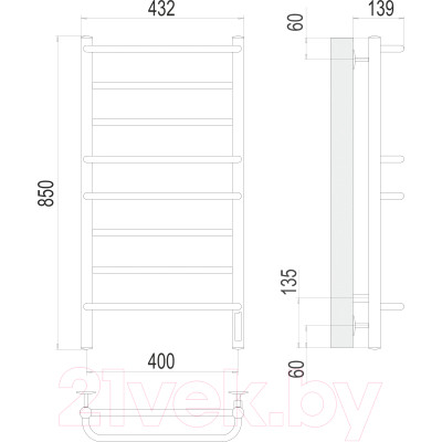 Полотенцесушитель электрический Terminus Евромикс П8 400x850