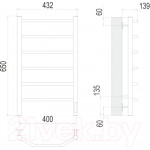 Полотенцесушитель электрический Terminus Виктория П6 400x650