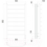 Полотенцесушитель электрический Terminus Виктория П8 500x850