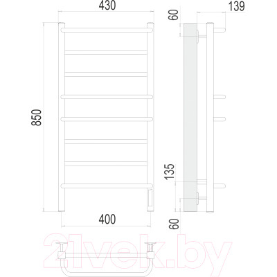 Полотенцесушитель электрический Terminus Евромикс П8 400x850