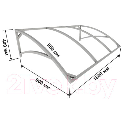 Каркас козырька ИМпласт Скат Цинк 1800х900