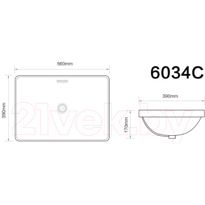 Умывальник Axus 56 / 6034C