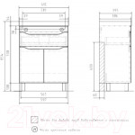 Тумба под умывальник Volna Lake 60.2D.1Y