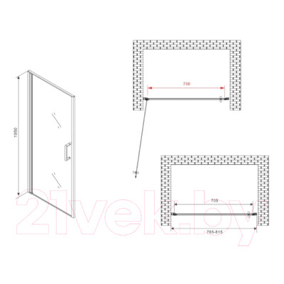 Душевая дверь Abber Sonnenstrand AG04080