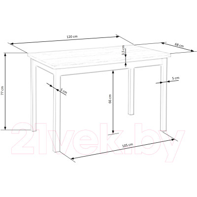 Обеденный стол Halmar Cobalt 120x68x77