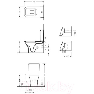 Унитаз напольный Serel Diagonal DG02SL