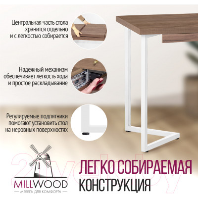 Обеденный стол Millwood Лофт Лондон 110-150x70x76