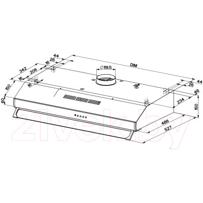 Вытяжка плоская Faber 741 PB W A60