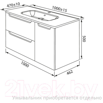 Тумба под умывальник IDDIS Edifice EDI10B0i95