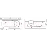 Ванна акриловая Polimat Vovo 170x75 / 00894