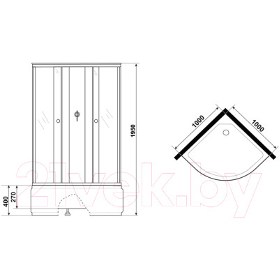 Душевая кабина Niagara Eco E100/40/TN/BK 100x100x195